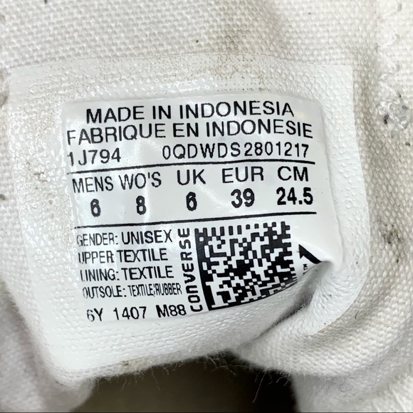 Converse sneakers, unisex, EUC, size 8w/6m - Picture 7 of 8